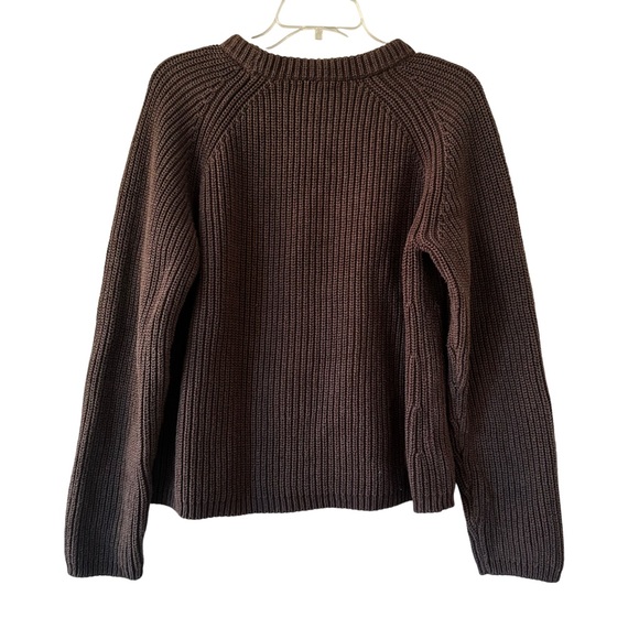 Women's Brown Ribbed Sweater - Picture 4 of 6